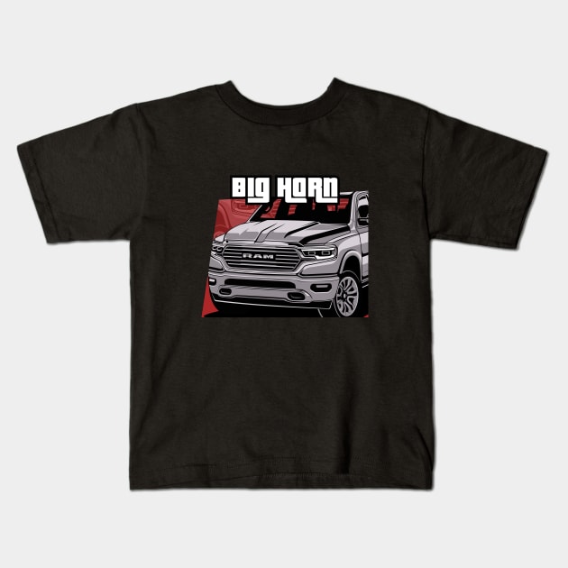 Big Horn Ram Truck Kids T-Shirt by pujartwork